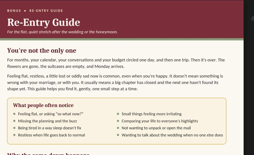Page 1 of the Re-Entry Guide
