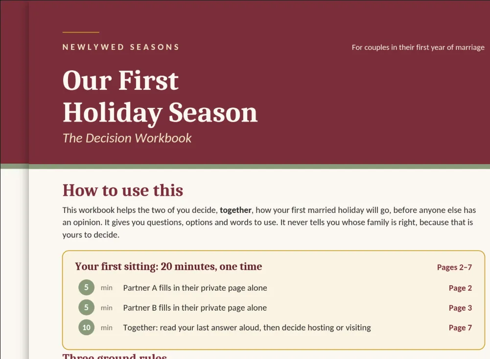 Decision Workbook, an example screen